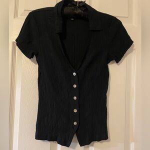 Madewell Black Button-Down Shirt